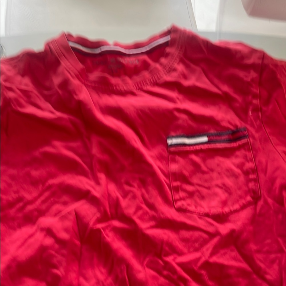 Red T-Shirt with Pocket Detail